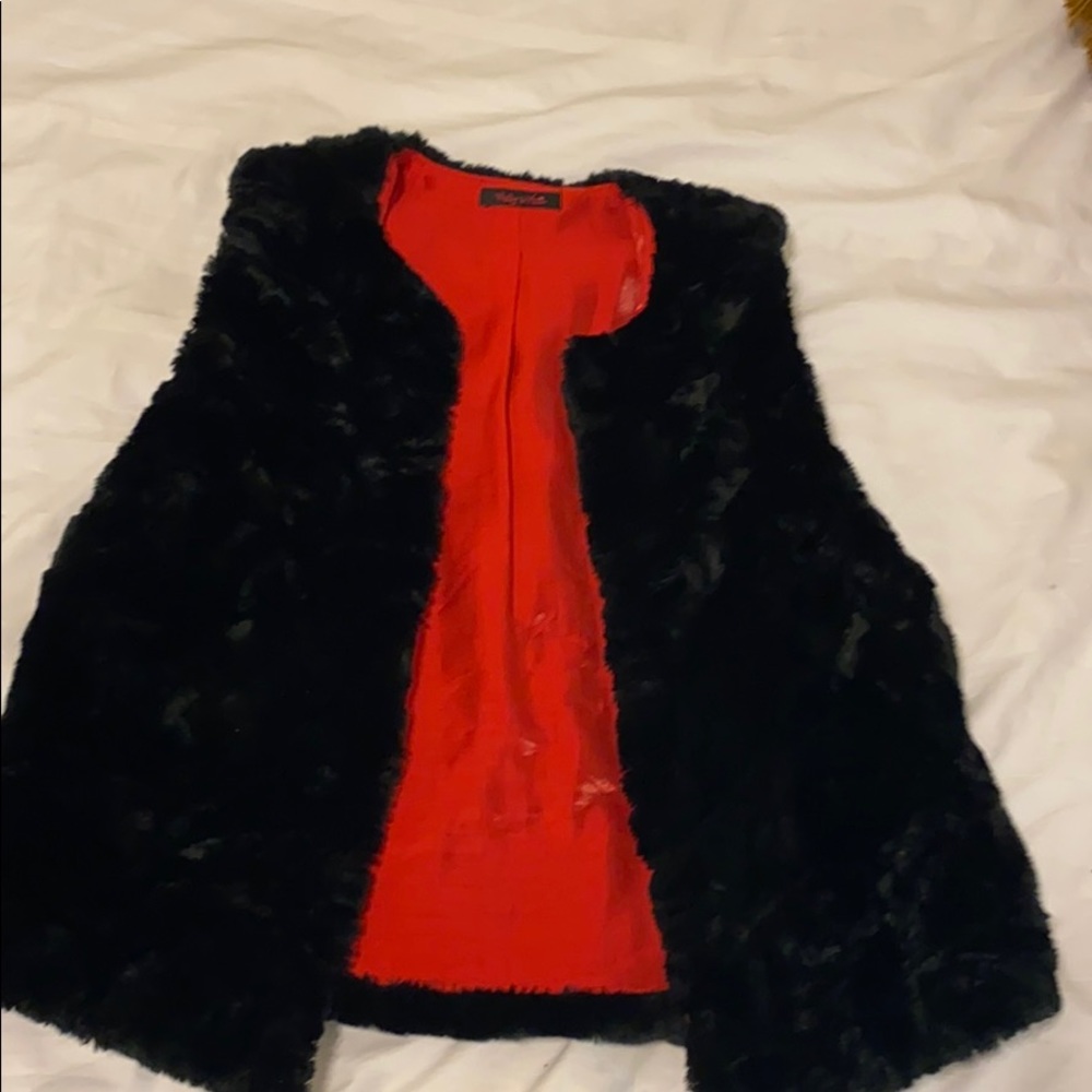Black Faux Fur Vest